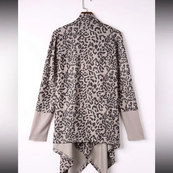 Leopard Open Front Cardigan - Picture 2 of 3